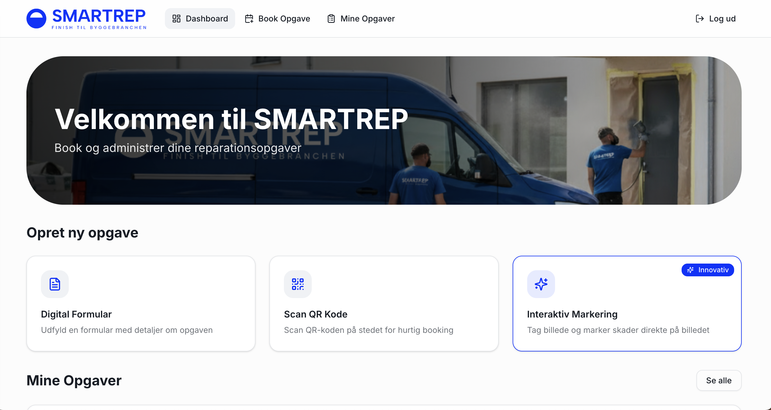 SPOTREP Kundeportal Dashboard
